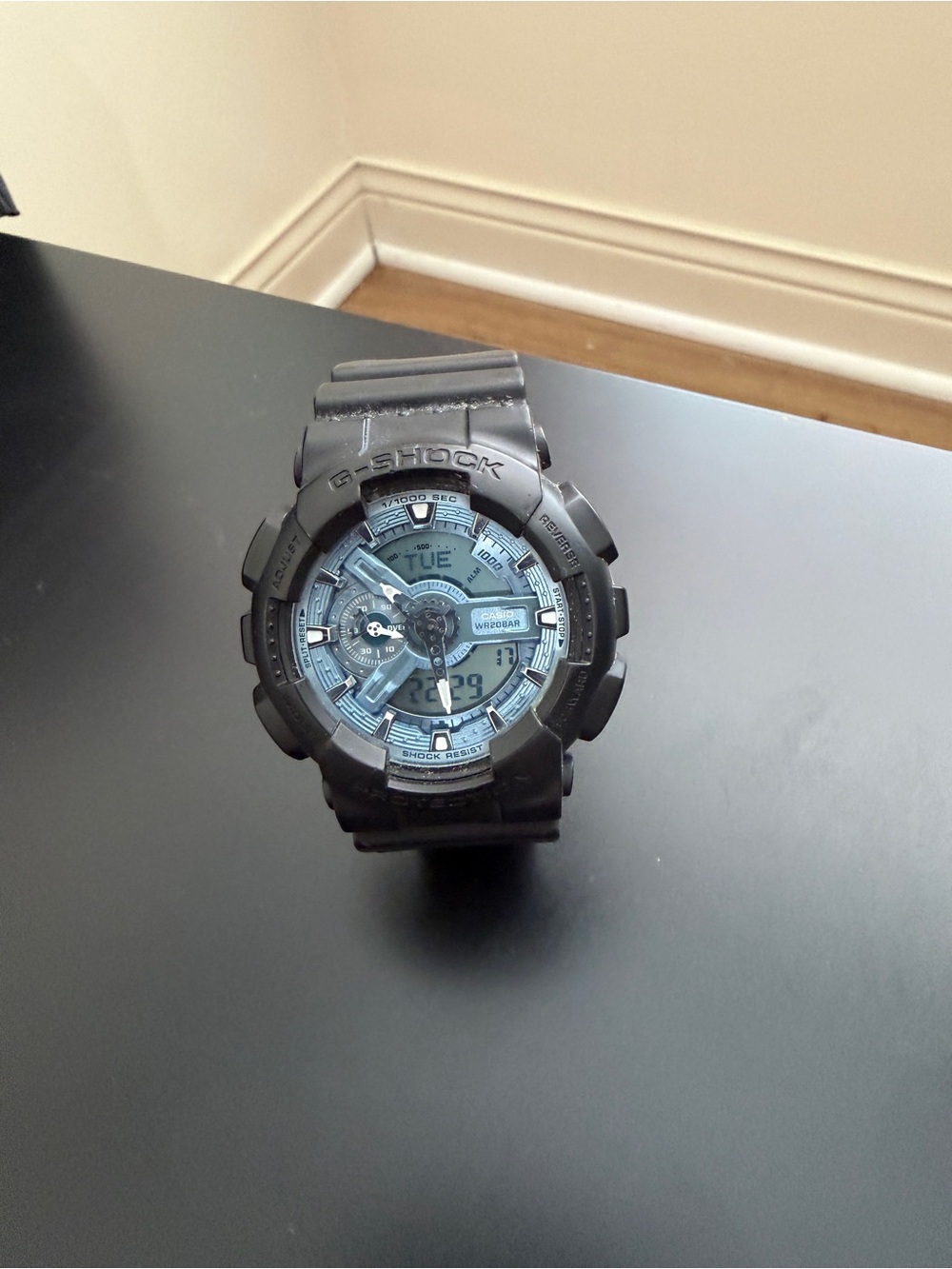G-Shock Black and Light Blue Digital-Analog Sport Watch